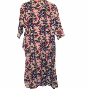 LuLaRoe Medium Pink & Floral Long Shirley Kimono